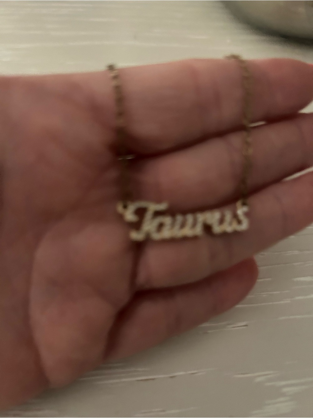 Delicate Script Nameplate Necklace in Gold Tone